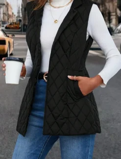 Discount Women's Shrugs Sleeveless V Neck New Year Spring Fall Winter Women Puffers & Parka