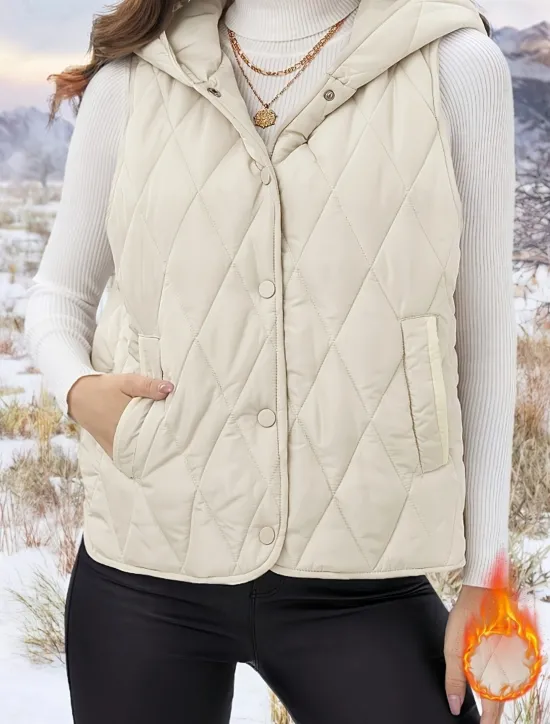 Hot Women's Shrugs Solid Color Basic Casual Long Sleeve V Neck Regular Tops Daily Patchwork Buttons Fall Winter Women Puffers & Parka