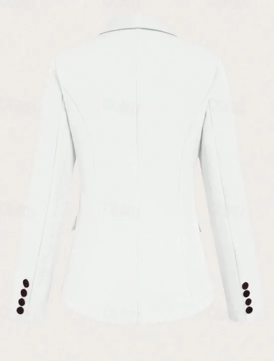 Sale Women's Shrugs Solid Color Elegant Long Sleeve Shirt Collar Work Daily Pocket Spring Fall Winter Women Blazers & Suits