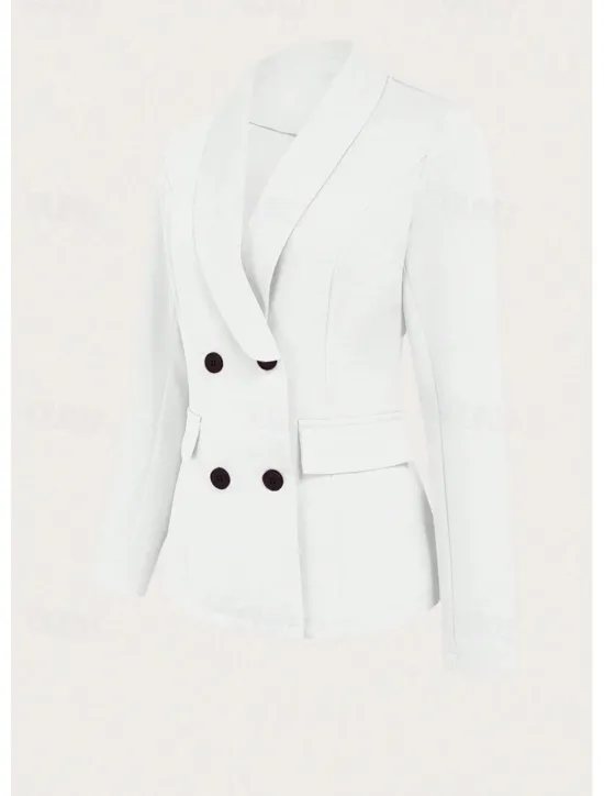 Sale Women's Shrugs Solid Color Elegant Long Sleeve Shirt Collar Work Daily Pocket Spring Fall Winter Women Blazers & Suits