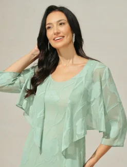 Online Women's Shrugs Solid Color Elegant Stylish Basic 3/4 Length Sleeve Asymmetrical Crop Tops Wedding Guest Beach Wedding Sequins Patchwork Summer Spring Fall Women Jackets