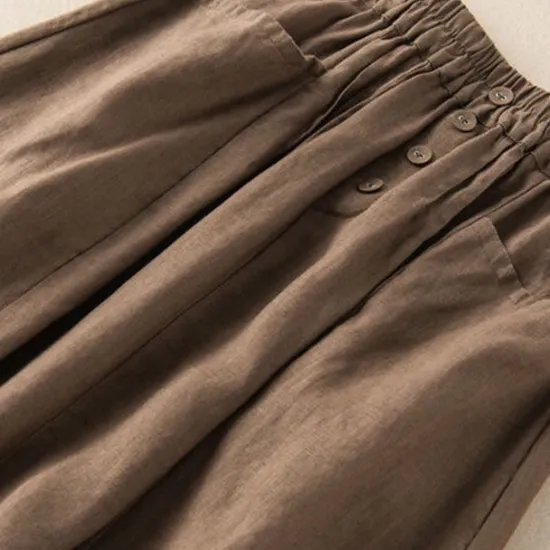 Hot Women's Skirt A Line Basic Casual Midi High Waist Skirts Solid Colored Pocket Casual Daily Weekend Army Green Navy Blue Khaki Summer Cotton And Linen Women Skirts|Dresses