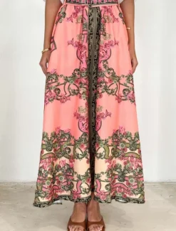 Best Women's Skirt A Line Bohemia Casual Maxi High Waist Skirts Floral Print Micro-elastic Street Daily Summer Polyester Women Skirts