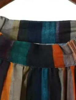 Hot Women's Skirt A Line Fashion Casual Maxi High Waist Skirts Striped Pocket Print Micro-elastic Street Daily Summer Polyester Women Skirts