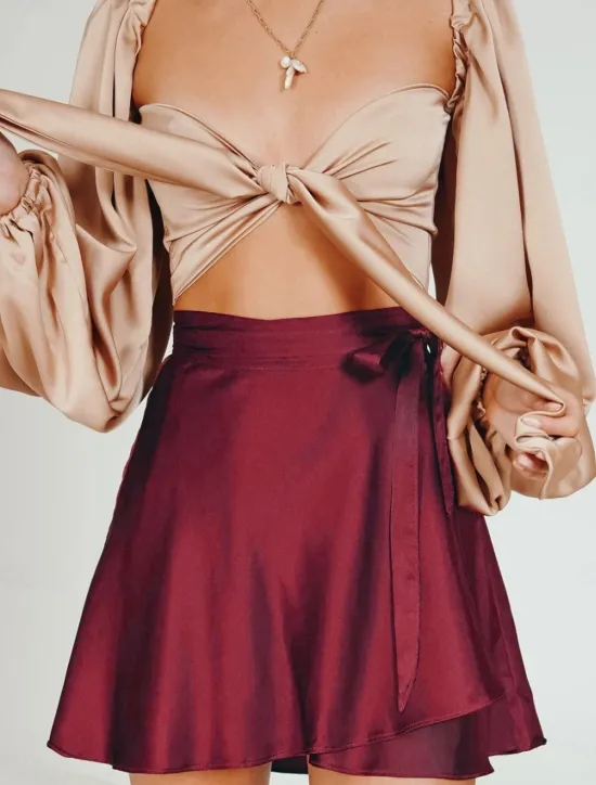 Sale Women's Skirt A Line Solid Color Fashion Casual Mini High Waist Skirts Plain Micro-elastic Street Daily Wine White Champagne Pink Summer Satin Women Skirts