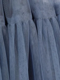 Online Women's Skirt A Line Swing Fashion Casual Maxi High Waist Skirts Solid Colored Layered Casual Daily Weekend Black Blue Summer Tulle Women Skirts