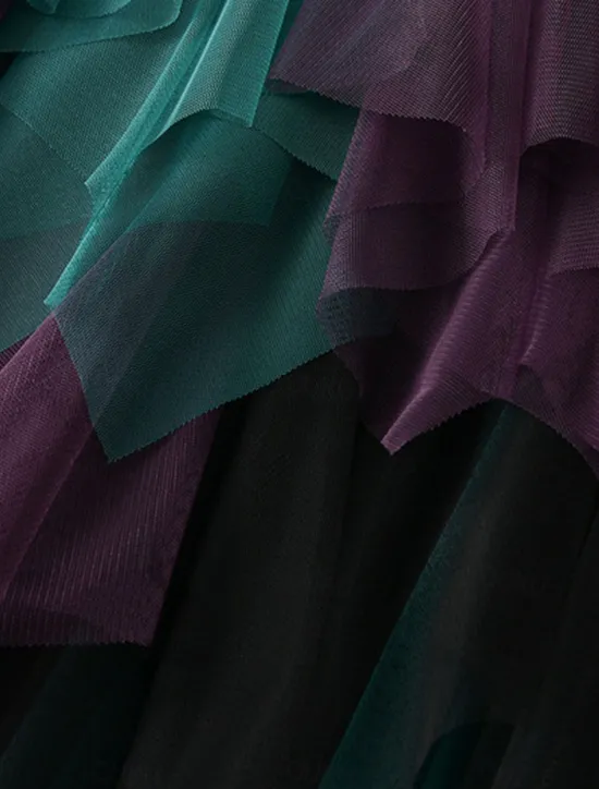 Online Women's Skirt A Line Swing Fashion Casual Midi High Waist Skirts Color Block Irregular Hem Layered Vacation Street White Pink Blue Green Winter Spandex Women Skirts