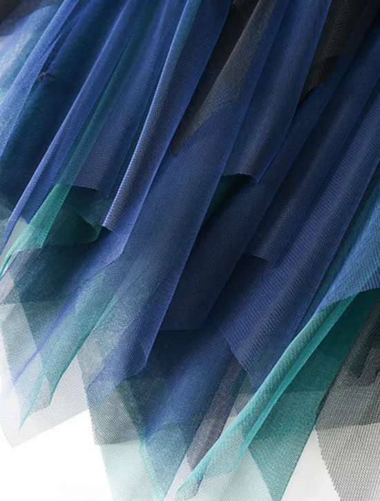 Online Women's Skirt A Line Swing Fashion Casual Midi High Waist Skirts Color Block Irregular Hem Layered Vacation Street White Pink Blue Green Winter Spandex Women Skirts