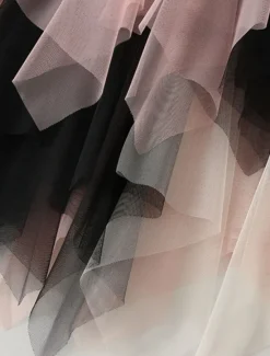 Online Women's Skirt A Line Swing Fashion Casual Midi High Waist Skirts Color Block Irregular Hem Layered Vacation Street White Pink Blue Green Winter Spandex Women Skirts