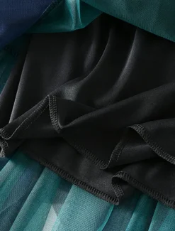 Online Women's Skirt A Line Swing Fashion Casual Midi High Waist Skirts Color Block Irregular Hem Layered Vacation Street White Pink Blue Green Winter Spandex Women Skirts