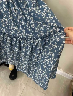 Discount Women's Skirt A Line Swing Bohemia Casual Maxi High Waist Skirts Floral Print Micro-elastic Street Daily Black Blue Summer Polyester Women Skirts|Spring Pants