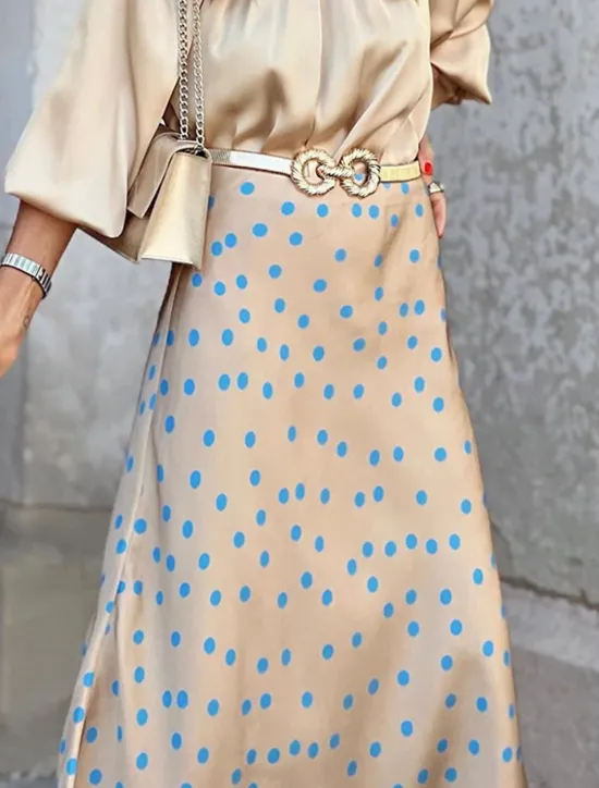 New Women's Skirt A Line Swing Long Skirt Maxi High Waist Skirts Print Floral Geometric Polka Dot Street Daily Summer Fashion Casual Boho Yellow Khaki Women Skirts