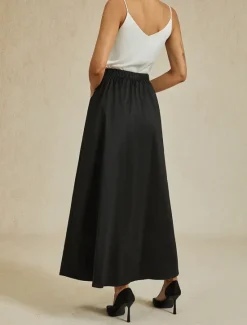 Discount Women's Skirt Elegant Vintage Long Shiny Maxi High Waist Skirts Stretchy Summer Nylon Women Skirts