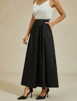 Discount Women's Skirt Elegant Vintage Long Shiny Maxi High Waist Skirts Stretchy Summer Nylon Women Skirts