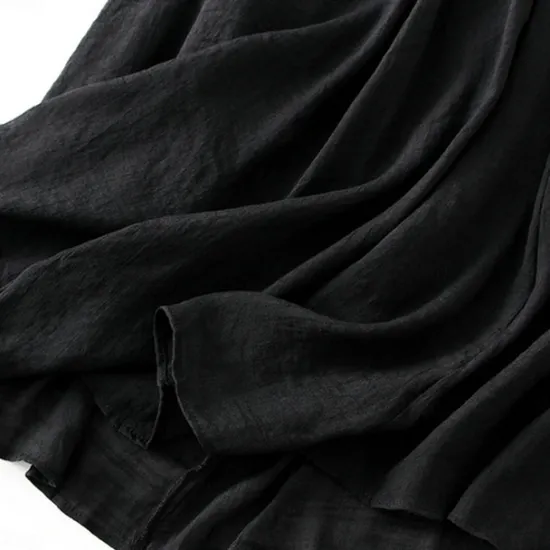 Best Women's Skirt Linen Skirts Fashion Casual Midi High Waist Skirts Solid Colored Drawstring Casual Daily Weekend Black Pink Blue Khaki Summer Cotton And Linen Women Skirts|Dresses