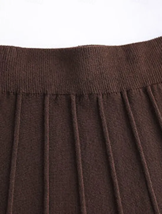 Outlet Women's Skirt Long Skirt Midi High Waist Skirts Ruched Solid Colored Street Daily Spring & Summer Elegant Fashion Casual Black Coffee Women Skirts