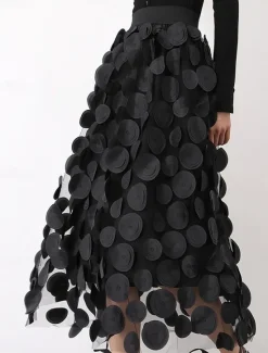 Hot Women's Skirt Midi Skirts Patchwork Geometric Vacation Party Summer Fashion Casual Black Women Skirts