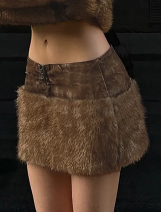 New Women's Skirt Solid Color Bodycon Fashion Casual Mini High Waist Skirts Plain Splice Micro-elastic Street Daily Summer Polyester Faux Leather Women Skirts