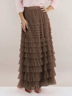 Outlet Women's Skirt Swing Tutu Maxi High Waist Skirts Pleated Solid Colored Street Daily Spring & Summer Elegant Fashion Casual Apricot Black Khaki Rose Red Women Skirts