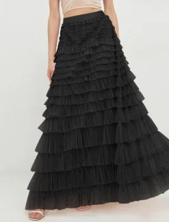Outlet Women's Skirt Swing Tutu Maxi High Waist Skirts Pleated Solid Colored Street Daily Spring & Summer Elegant Fashion Casual Apricot Black Khaki Rose Red Women Skirts