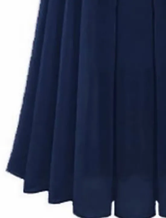 Outlet Women's Skirt Swing Work Skirts Long Skirt Maxi Skirts Pleated Patchwork Solid Colored Office / Career Autumn / Fall Chiffon Satin Elegant Basic Summer Black Pink Blue Green Women Skirts