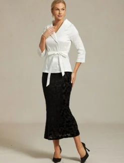 Clearance Women's Skirt Trumpet / Mermaid Elegant Vintage Maxi High Waist Skirts Stretchy Spring Velvet Women Skirts
