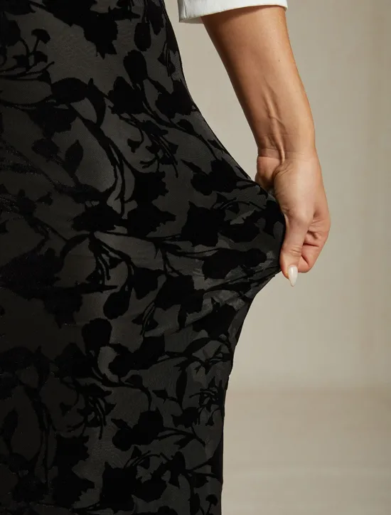 Clearance Women's Skirt Trumpet / Mermaid Elegant Vintage Maxi High Waist Skirts Stretchy Spring Velvet Women Skirts