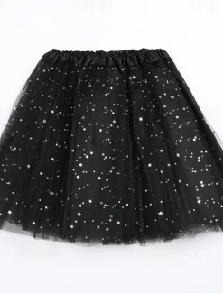 Clearance Women's Skirt Tutu Fashion Casual Shiny Mini High Waist Skirts Solid Colored Sparkle Tulle Vacation Date Black Yellow Pink Red Summer Tulle Women Skirts