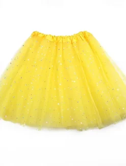 Clearance Women's Skirt Tutu Fashion Casual Shiny Mini High Waist Skirts Solid Colored Sparkle Tulle Vacation Date Black Yellow Pink Red Summer Tulle Women Skirts