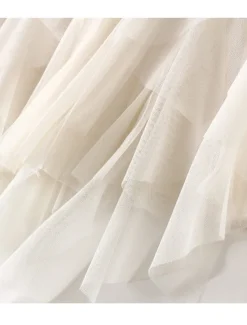 Outlet Women's Skirt Tutu Midi Skirts Tulle Chiffon Print Solid Colored Birthday Party Casual Daily Spring & Summer Preppy Black White Pink Camel Women Skirts