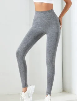 New Women's Slim Full Length Color Block Grey Black Orange Spring & Fall Women Leggings