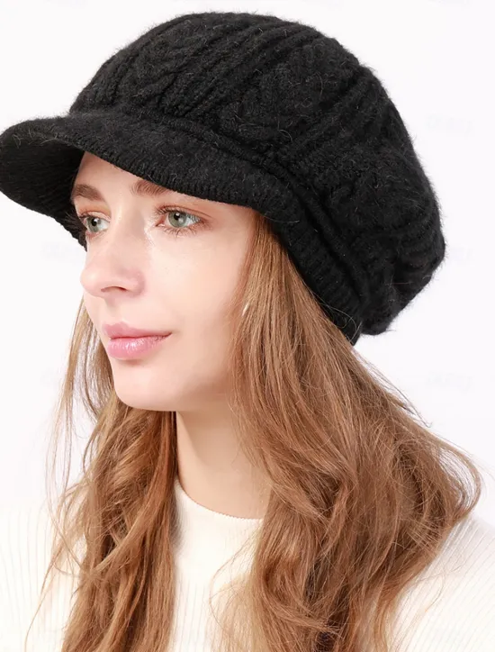 Best Women's Slouchy Beanie Hat Beret Hat Home Daily Holiday Solid / Plain Color Knit Casual Nordic Style Casual / Daily 1 pcs Women Hats