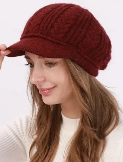 Best Women's Slouchy Beanie Hat Beret Hat Home Daily Holiday Solid / Plain Color Knit Casual Nordic Style Casual / Daily 1 pcs Women Hats