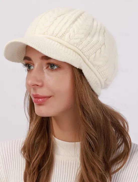 Best Women's Slouchy Beanie Hat Beret Hat Home Daily Holiday Solid / Plain Color Knit Casual Nordic Style Casual / Daily 1 pcs Women Hats