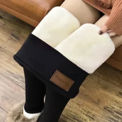 Best Women's Solid Color Thermal Warm Soft High Elasticity Athletic Athleisure Black Fall Winter Women Leggings