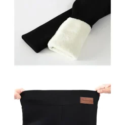 Best Women's Solid Color Thermal Warm Soft High Elasticity Athletic Athleisure Black Fall Winter Women Leggings