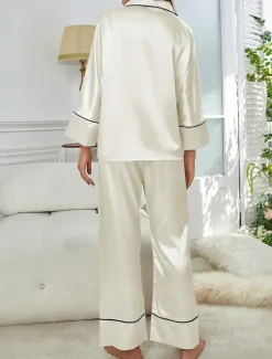 Hot Women's Split Chemises & Gowns Nightwear - POLY Solid Colored Home Outfits Women Pajama-Setter