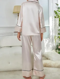 Hot Women's Split Chemises & Gowns Nightwear - POLY Solid Colored Home Outfits Women Pajama-Setter