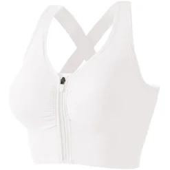 Online Women's Sports Bra Medium Support Open Back Zipper Solid Color Yoga Fitness Gym Workout Bra Top Sport Activewear Breathable Quick Dry Comfortable Stretchy Slim / Removable Pad / Wireless Home Outfits Women Lingerie