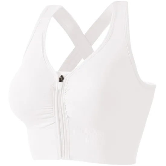 Online Women's Sports Bra Medium Support Open Back Zipper Solid Color Yoga Fitness Gym Workout Bra Top Sport Activewear Breathable Quick Dry Comfortable Stretchy Slim / Removable Pad / Wireless Home Outfits Women Lingerie