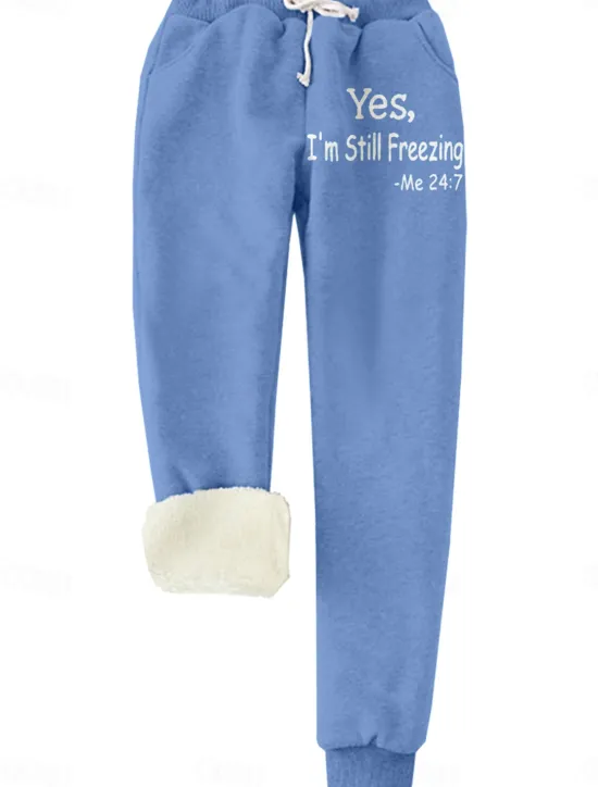 Women's Sporty Chic Normal Sweatpants Joggers Sweatpants Savannah Joggers Full Length High Rise Letter Pocket Print Warm Soft Micro-elastic Daily Wear Transparent Blue claret Ash Dark Chocolate Women Pants