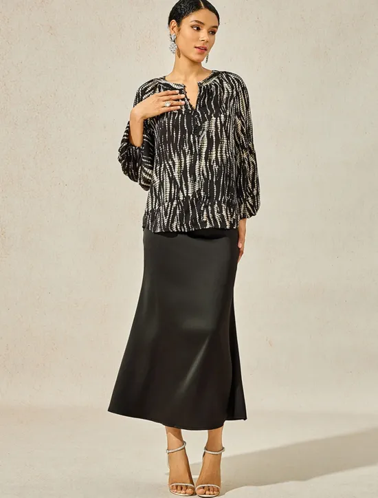 New Women's Spotted Print Chiffon Shirt Lantern Sleeve Notched Collar Buttoned Blouse Women Chiffon Tops