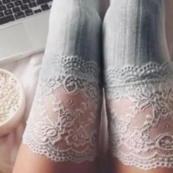 Discount Women's Stockings Wedding Work Daily Lace Retro Cotton Simple Casual Vintage Retro Elastic Casual 1 Pair Women Socks