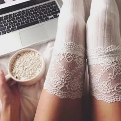 Discount Women's Stockings Wedding Work Daily Lace Retro Cotton Simple Casual Vintage Retro Elastic Casual 1 Pair Women Socks