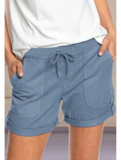 Online Women's Stylish Simple Cute Comfort Shorts Casual Daily Pants Plain Short Drawstring Elastic Waist Light Green Women Shorts