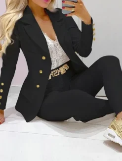 New Women's Suits Office Work Daily Wear Spring Fall Regular Coat Regular Fit Thermal Warm Windproof Breathable Stylish Contemporary Modern Style Jacket Long Sleeve Solid Color with Pockets Black White Women Blazers & Suits