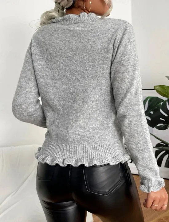 Discount Women's Sweater Cardigan Casual Soft Pure Color Ribbed V Neck Buttons Knitted Long Sleeve Regular Tops Knit Outdoor Daily Weekend Pink Brown Fall Winter Women Cardigans & Outerwears|Pullovers & Tops