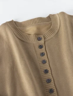 Sale Women's Sweater Cardigan Casual Soft Pure Color Ribbed Stand Collar Buttons Knitted Long Sleeve Regular Tops Knit Outdoor Daily Weekend Pink Camel Fall Winter Women Cardigans & Outerwears