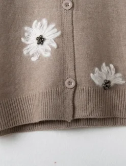 Sale Women's Sweater Cardigan Casual Soft Floral Ribbed V Neck Buttons Knitted Long Sleeve Regular Tops Knit Outdoor Daily Weekend Red Green Fall Winter Women Cardigans & Outerwears