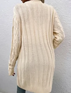 Clearance Women's Sweater Cardigan Casual Soft Pure Color Ribbed V Neck Pocket Knitted Long Sleeve Long Tops Knit Outdoor Daily Weekend Red Green Fall Winter Women Cardigans & Outerwears
